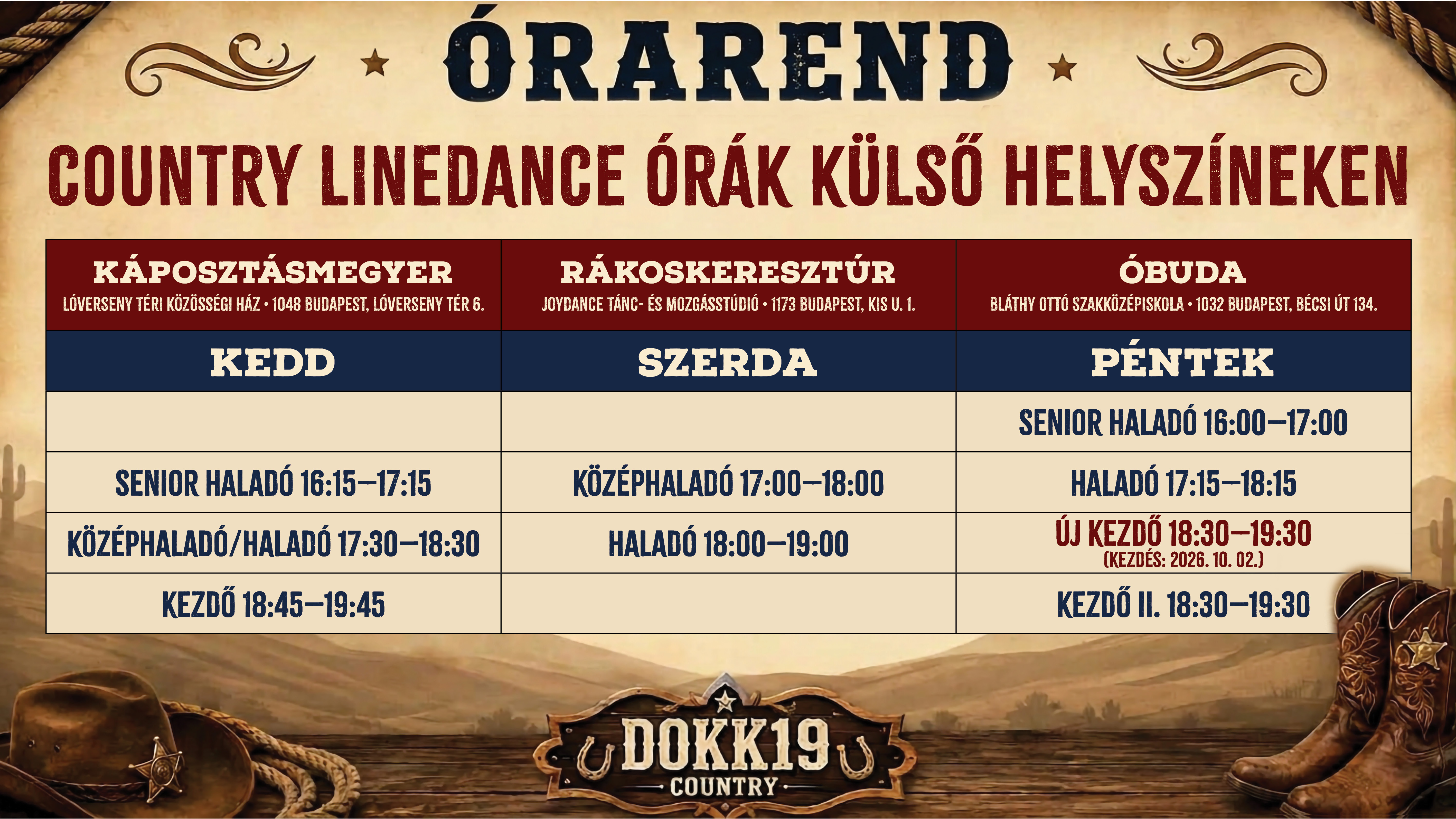 Dokk19 órarend